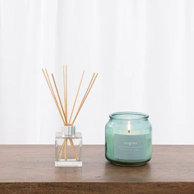 Dunelm Seagrass 100ml Diffuser and Jar Candle Clear