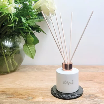 Dunelm Atelier 38 Refresh Spa Range Engraved Diffuser White