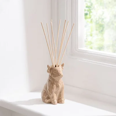 Dunelm Linen Highland Cow Diffuser Brown