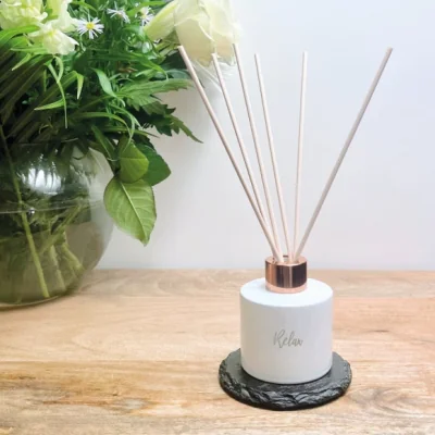 Dunelm Atelier 38 Relax Spa Range Engraved Diffuser White