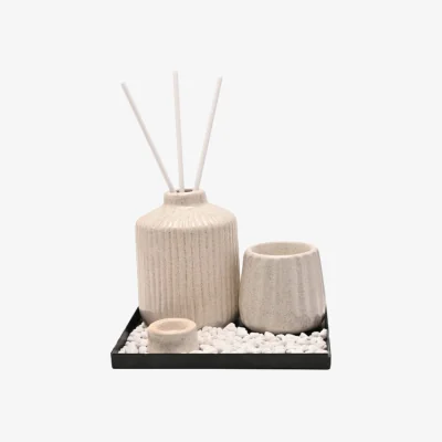 Dunelm Hestia Ceramic Diffuser & Tealight Holder Set