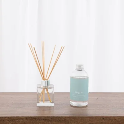 Dunelm 100ml Seagrass Diffuser and 250ml Refill Clear