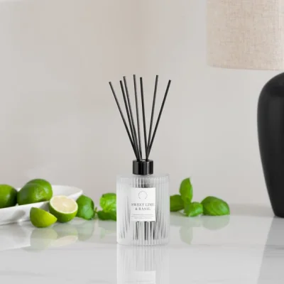 Dunelm Simplicity Collection Lime and Basil Ribbed Diffuser
