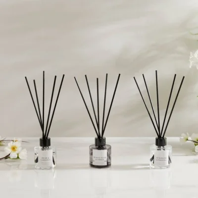 Dunelm Set of 3 Pear & Gardenia, Plum & Patchouli and Tuberose & Freesia Diffusers Clear