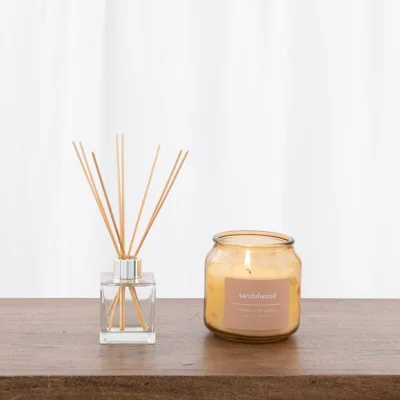 Dunelm 100ml Sandalwood Diffuser and Jar Candle Clear