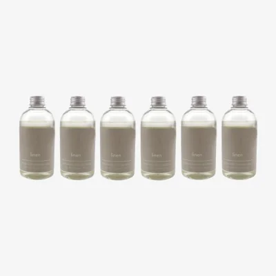 Dunelm Pack of 6 Linen 250ml Diffuser Refills Clear