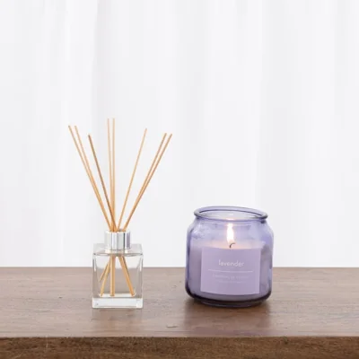 Dunelm Lavender 100ml Diffuser and Jar Candle Clear