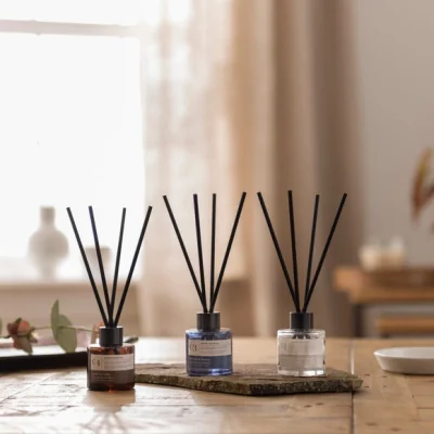 Dunelm Set of 3 Black Pepper & Sandalwood, Amber & Tonka and Sea Salt & Vetiver Diffuser Gift Set Clear
