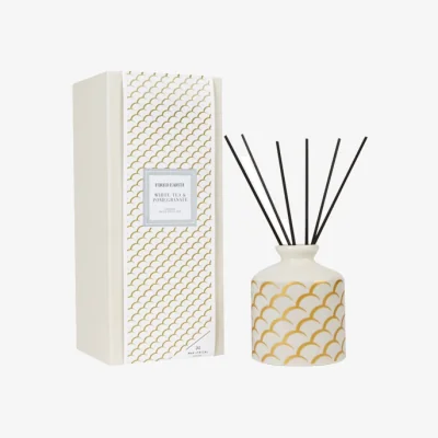 Dunelm Fired Earth Ceramic White Tea and Pomegrante Diffuser Yellow