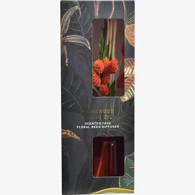 Habitat Habitat 100ml Faux Floral Reed Diffuser-Cedarwood & Sage Oil