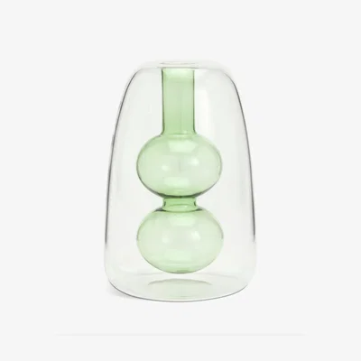 Habitat Habitat Double Walled Bud Vase Glass Diffuser Vessel - Green