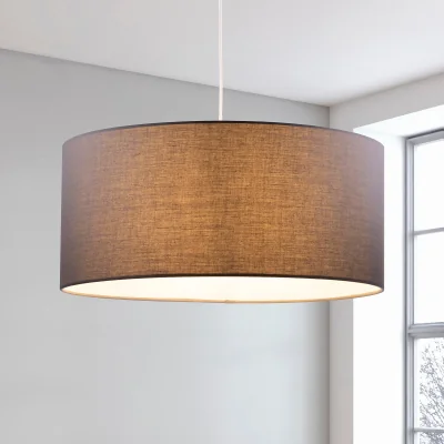 Homebase Clyde Charcoal Drum Shade with Diffuser - 45cm