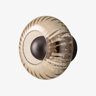 Industville Chelsea Glass Round Diffuser Wall Light  - Mocha