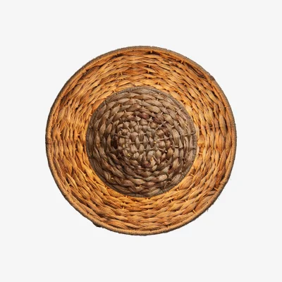 Industville Sea Grass Round Diffuser Wall Light - Natural