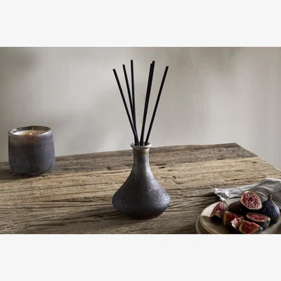 Nkuku nkuku Cedarwood & Fig Reed Diffuser | Candles & Home Fragrance | Frosted Black | 1 Wick