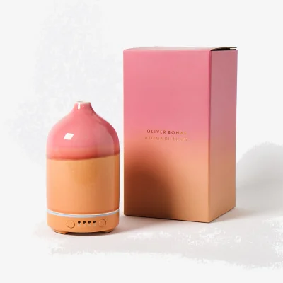 Oliver Bonas Ceramic Pink Ombre Essential Oil Electric Aroma Diffuser