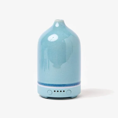 Oliver Bonas Unwind Blue Ceramic Electric Aroma Diffuser & Fragrance Oil Gift Set