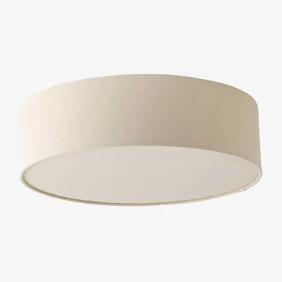 The Range Gwen Natural Linen Flush Diffuser Ceiling Light - White