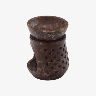 The Range Small Soapstone Oil Burner 8cm Classic Chocolate - Chocolate