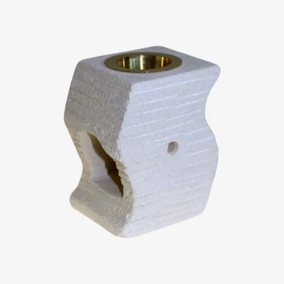 The Range Elegant Stepped Wave Sandstone Oil Burner - White