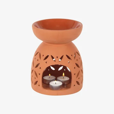 The Range 20cm Large Terracotta Oil Burner - Orange
