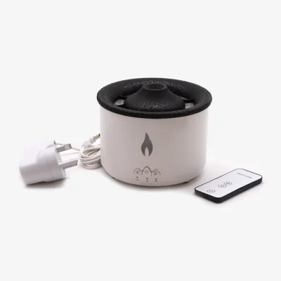 The Range Medium Volcano Effect Humidifier with LED Ultrasonic Essential Oil Diffuser - White