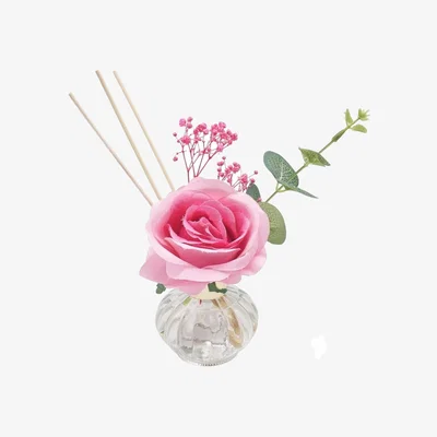 The Range Artificial Rose Diffuser With Bottle Vase 100ml - Velvet and Oud