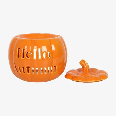 The Range Hello Autumn Pumpkin Oil and Wax Melt Burner - orange