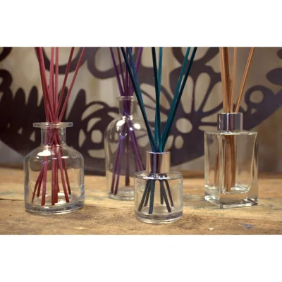 The Range Clear Round Reed Diffuser Bottle for Aromatherapy, Home Fragrance - White