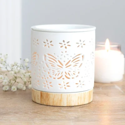 The Range Matte Ceramic Butterfly Oil Burner - White
