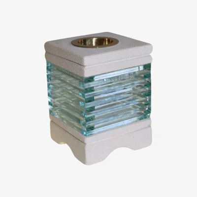 The Range Stone Oil Burner Square Glass Brick - White