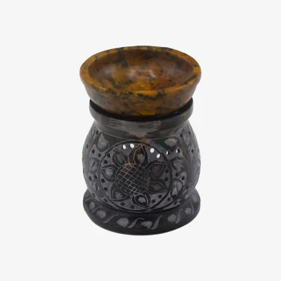 The Range Soapstone Oil Burner 10cm Mandala Flower MultiColor - Multicolor
