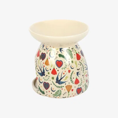 The Range Something Different Midnight Bloom Print Oil Burner - Cream