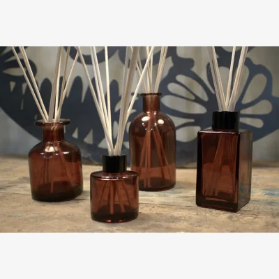 The Range Amber Reed Diffuser Glass Bottle, Stylish Home Fragrance - Brown