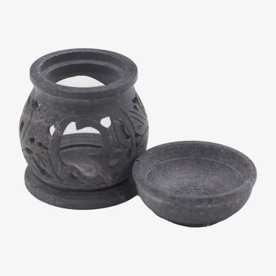 The Range Small Soapstone Oil Burner 8cm Om - Grey