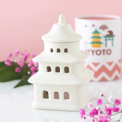 The Range Pagoda Tealight Oil Burner and Wax Warmer for Home Fragrance - Green