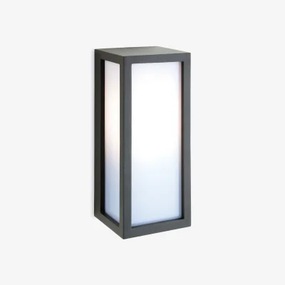 The Range Warwick 1 Light Outdoor Wall Light Graphite Opal Diffuser IP54 E27 - Graphite