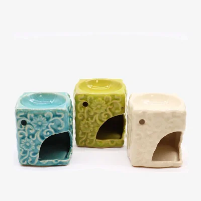 The Range Classic Small Square Floral Oil Burners (aast) MultiColor - Multicolor