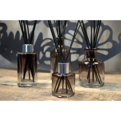 The Range Round Charcoal Reed Diffuser Bottle for Aromatherapy, Home Fragrance - Brown