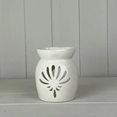 The Range White Ceramic Wax/Oil Burner With Heart shaped Top - White