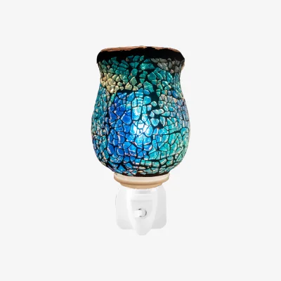 The Range Electric Light Up Plug In Mosaic Wax Warmer Melter - Blue