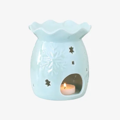 The Range Iridescent Snowflake Oil Burner and Wax Warmer - Iridescent Blue