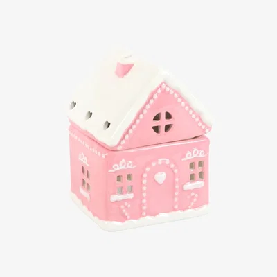 The Range Gingerbread House Festive Oil Burner - Pink