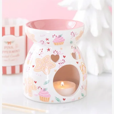 The Range Sugarplum Bakery Print Oil Burner and Wax Warmer  - Pink