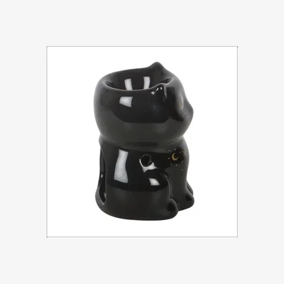 The Range Black Cat Magick Oil Burner Tealight Ceramic Fragrance - Black