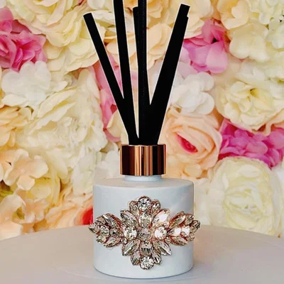 The Range Embellished Rose Gold Reed Diffuser Warming Cashmere - Rose gold