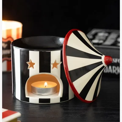 The Range Circus Oil Burner And Wax Warmer  - Black and White