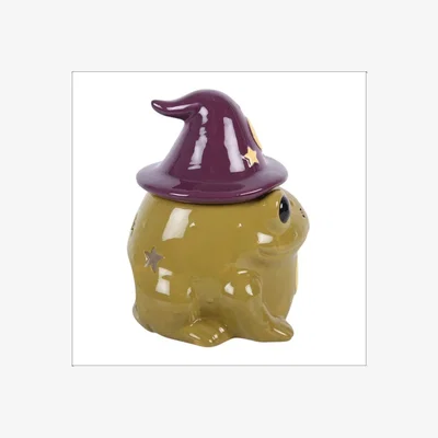The Range Magical Toad Oil Burner with Star Moon Design Purple Lid - Olive