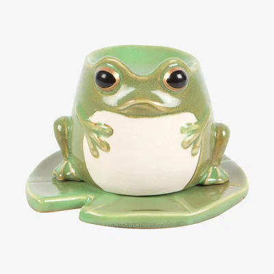 The Range Ceramic Frog Shaped Oil Burner - Green