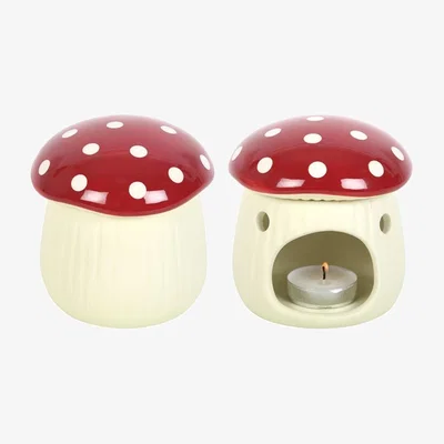 The Range Mushroom Shaped Oil Burner For Fragrant Home Ambiance - Red